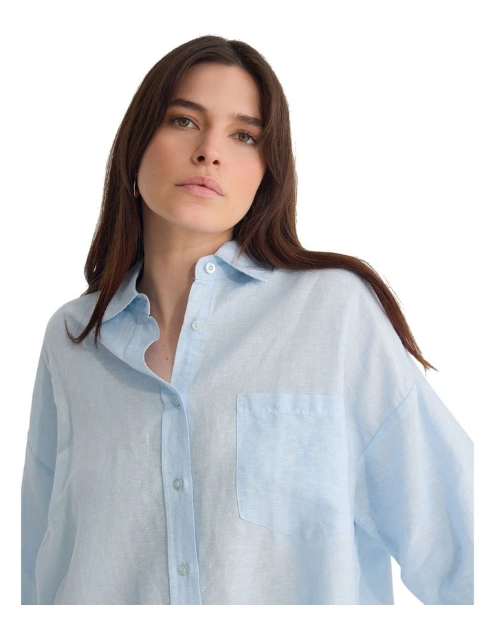 Erika Washed Casual Shirt in Blue image 4