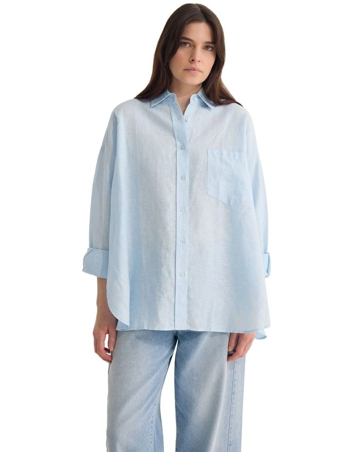 Erika Washed Casual Shirt in Blue image 5