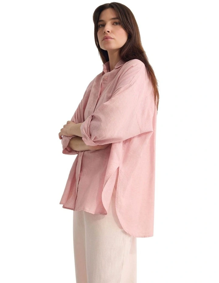 Erika Washed Casual Shirt in Pink image 3