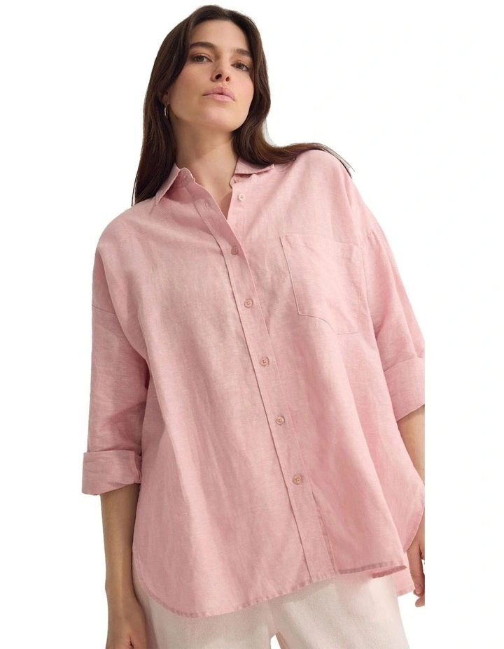 Erika Washed Casual Shirt in Pink image 4
