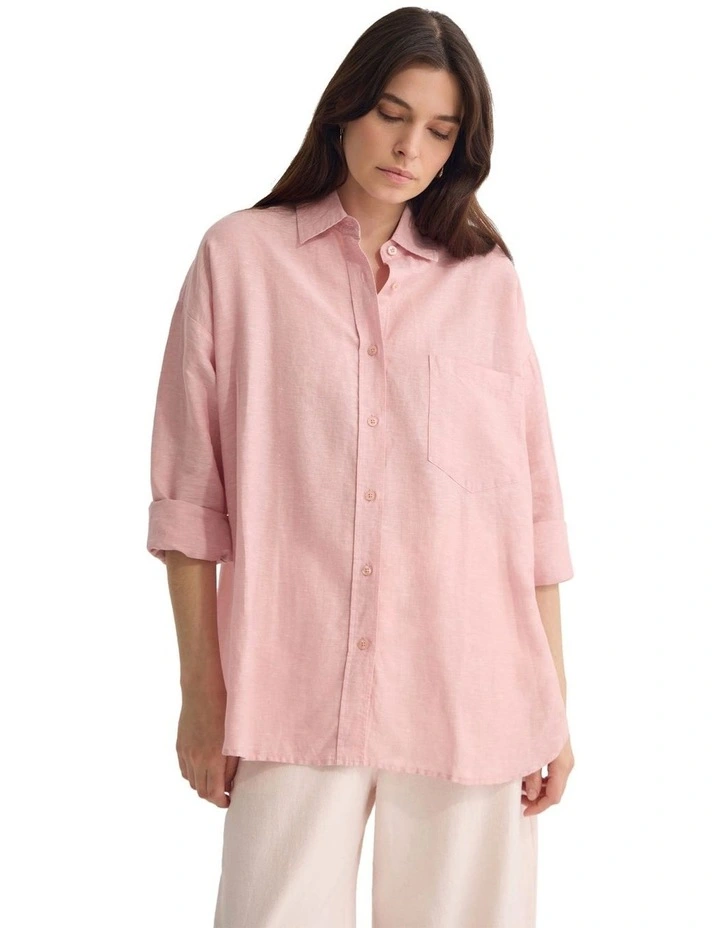 Erika Washed Casual Shirt in Pink image 5