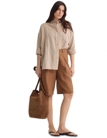 Erika Washed Casual Shirt in Mocha