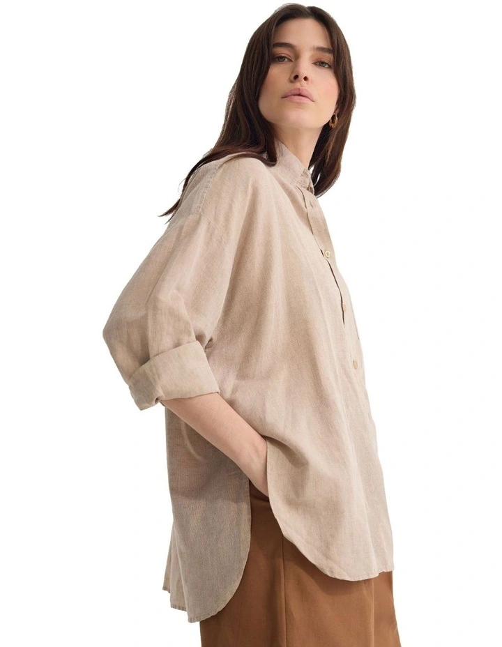 Erika Washed Casual Shirt in Mocha image 3
