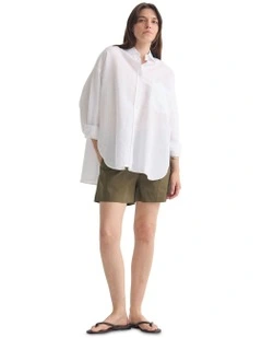 Erika Washed Casual Shirt in White