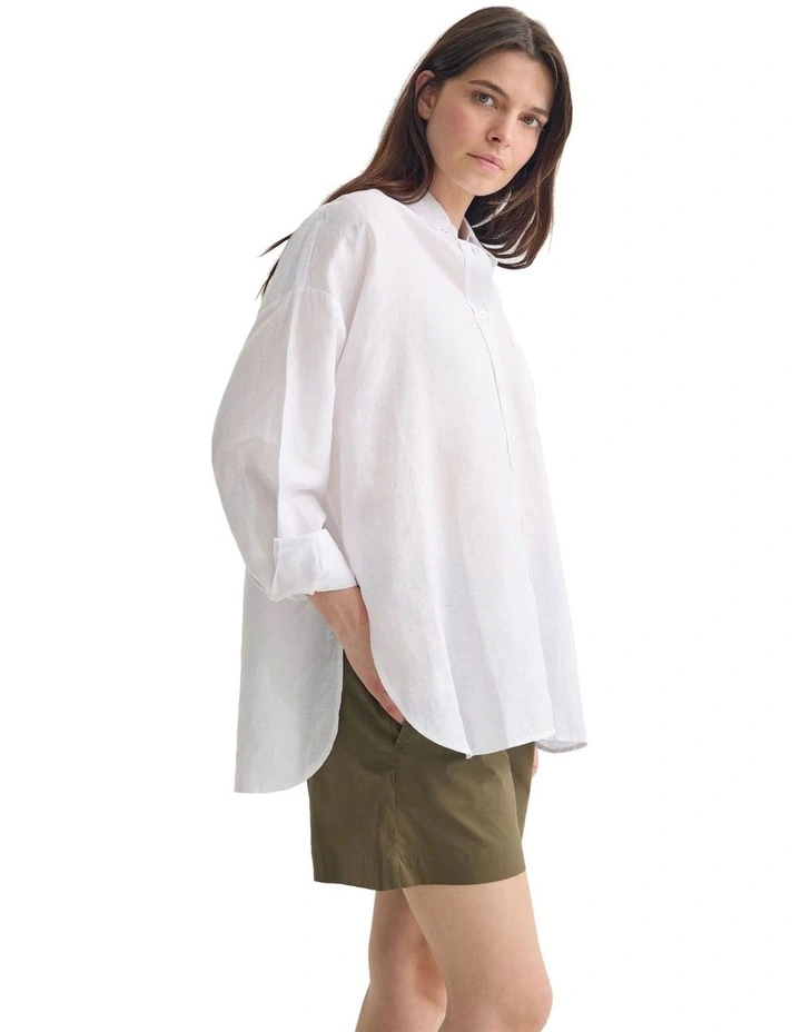 Erika Washed Casual Shirt in White image 3