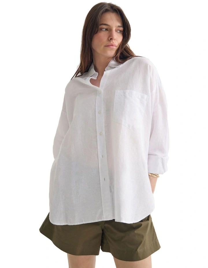 Erika Washed Casual Shirt in White image 4