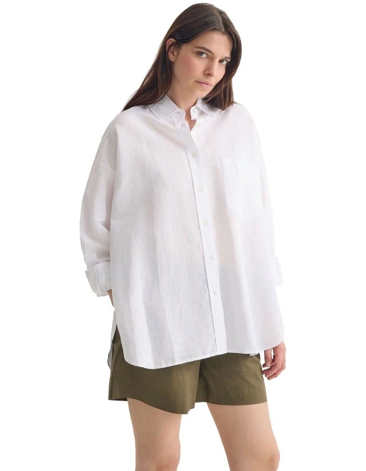 Erika Washed Casual Shirt in White image 5