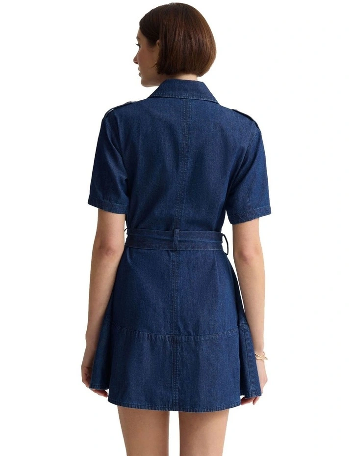 Alda Safari Dress in Denim Blue image 2