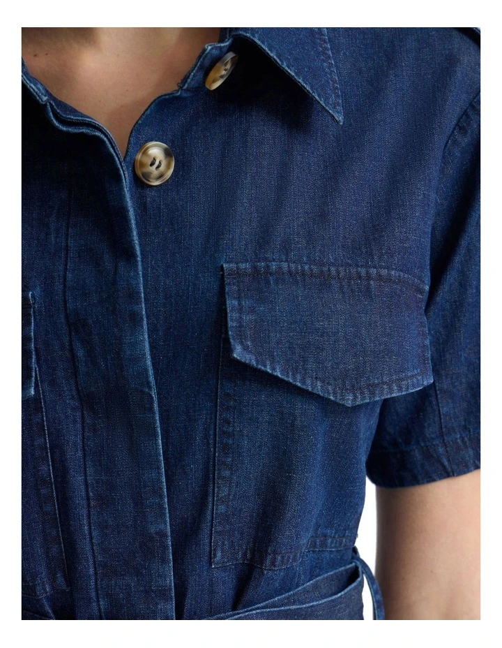 Alda Safari Dress in Denim Blue image 6