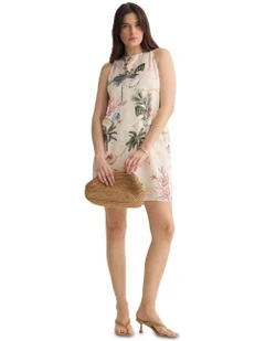 Coralie Mini Dress in Cream Multi