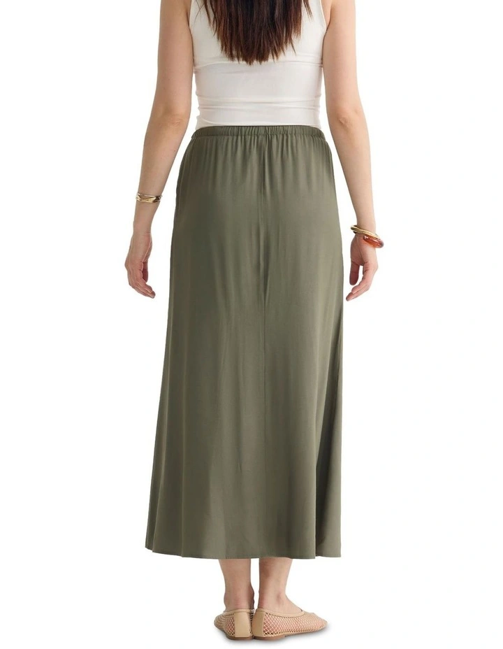 Zoe Drawstring Skirt in Green image 2
