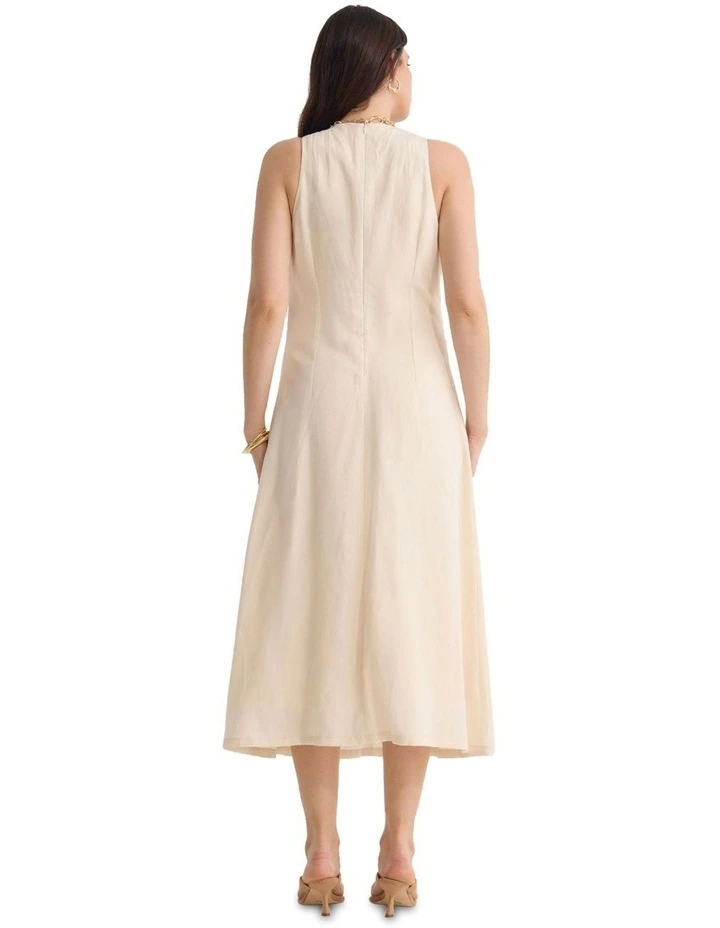 Miriam Linen Blend Dress in Ivory image 2