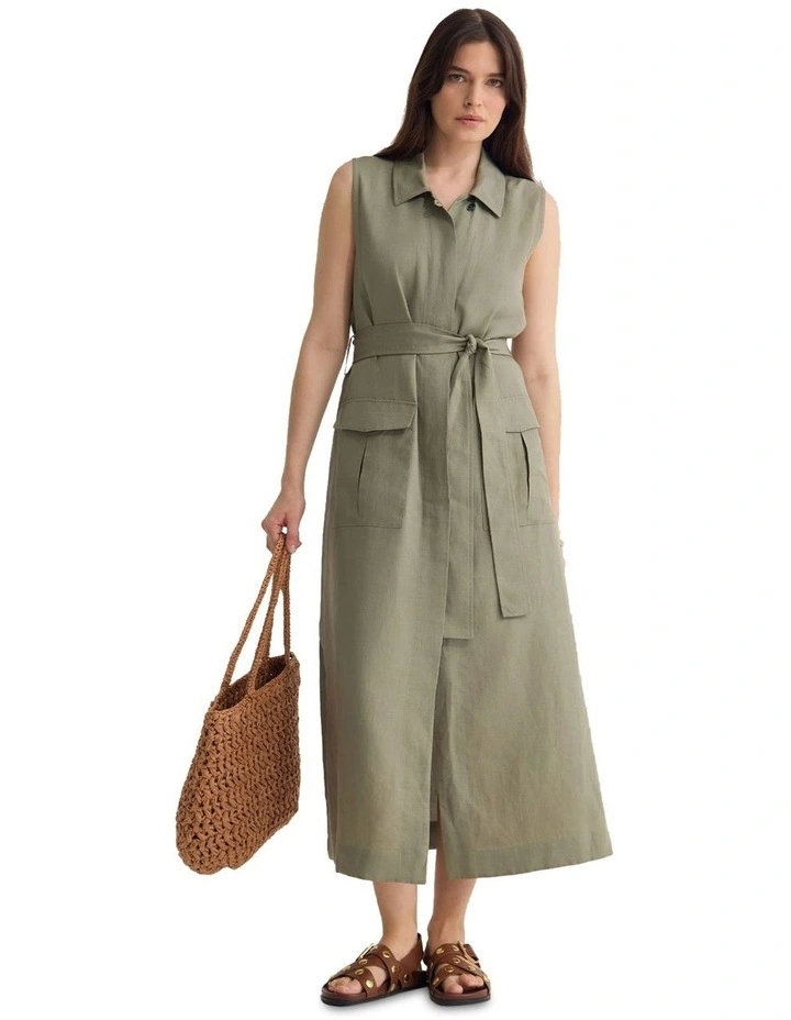 Olympia Midi Dress in Green image 1