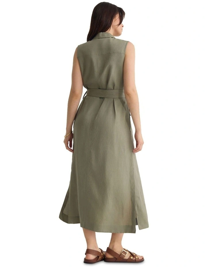 Olympia Midi Dress in Green image 2
