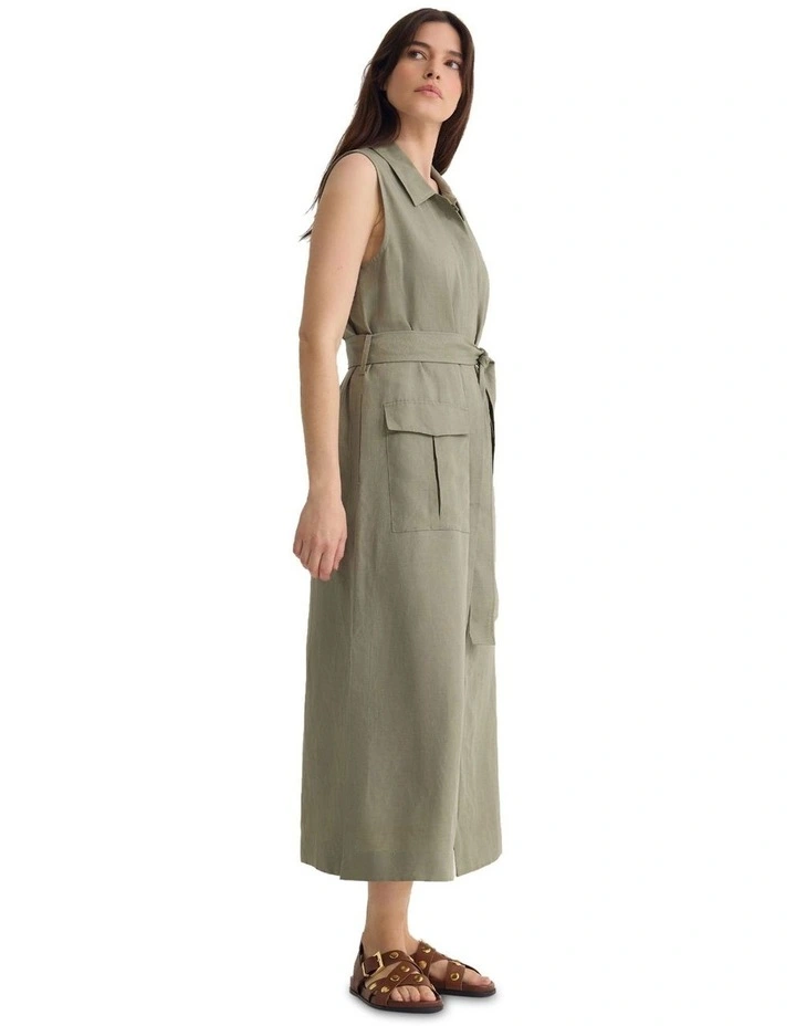 Olympia Midi Dress in Green image 3