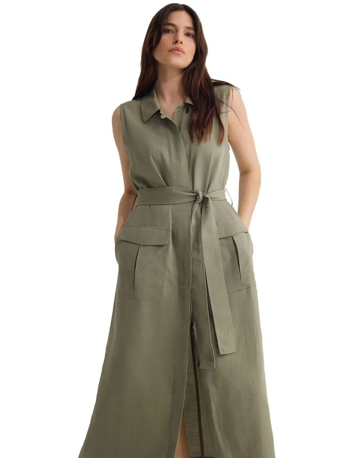 Olympia Midi Dress in Green image 4
