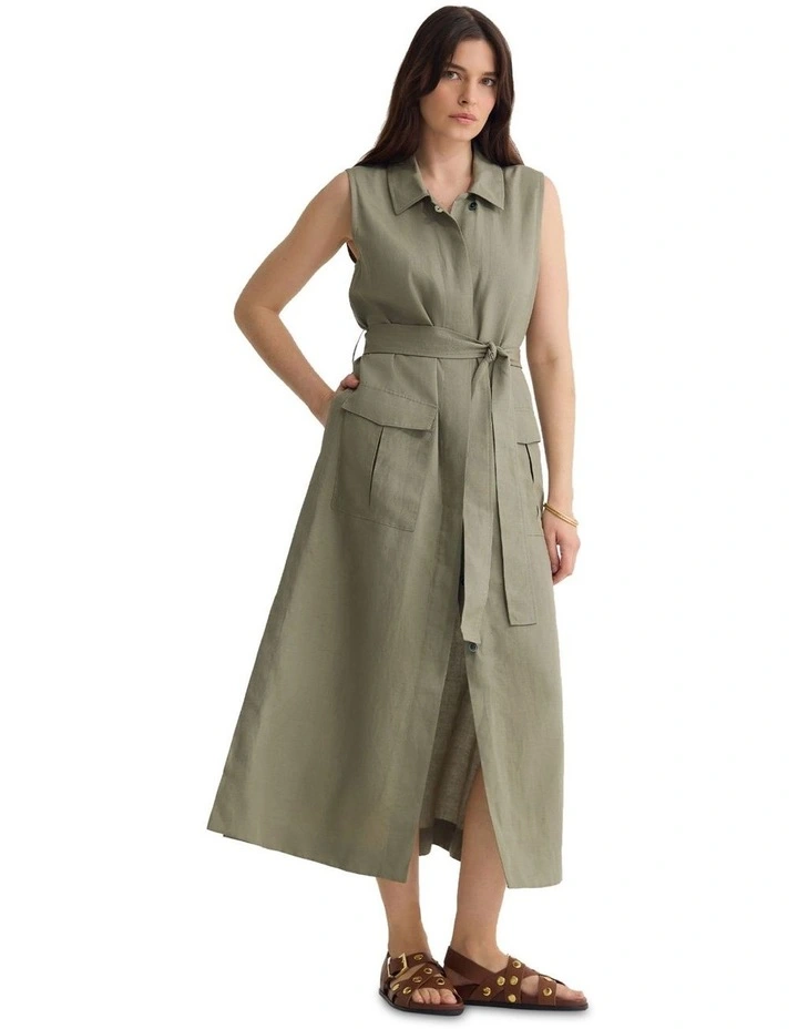 Olympia Midi Dress in Green image 5