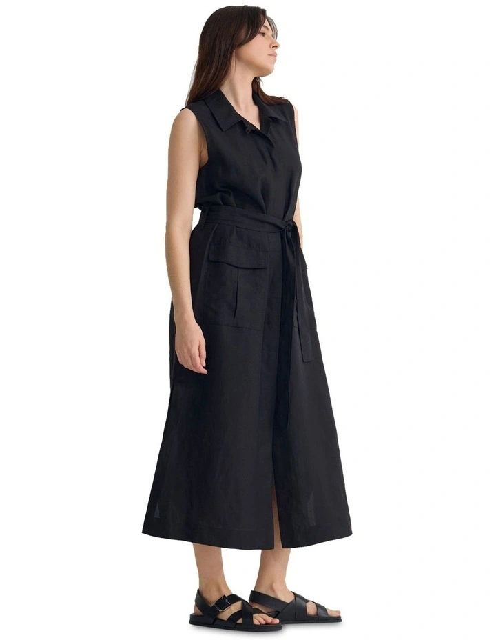 Olympia Midi Dress in Black image 3