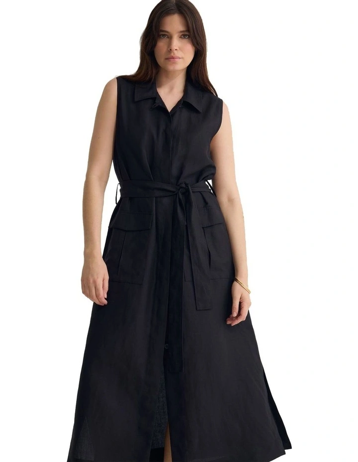 Olympia Midi Dress in Black image 4
