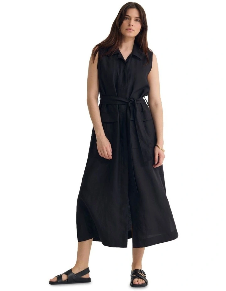 Olympia Midi Dress in Black image 5