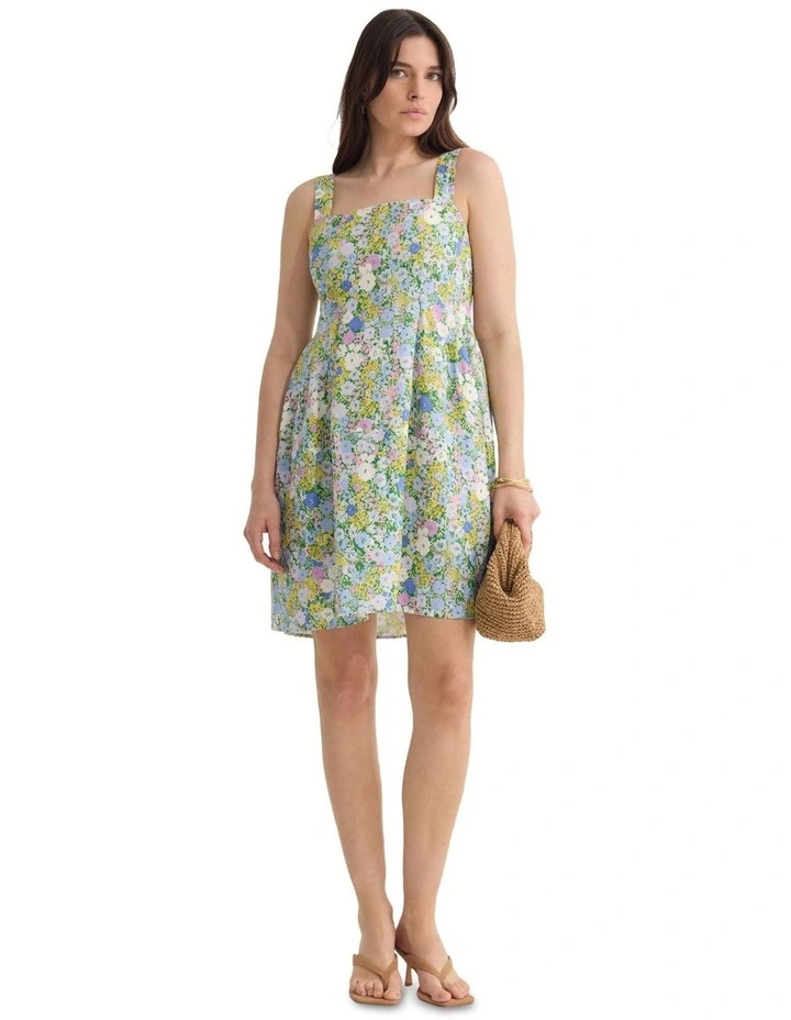 Terra Ditsy Floral Linen Dress in Lilac Multi image 1