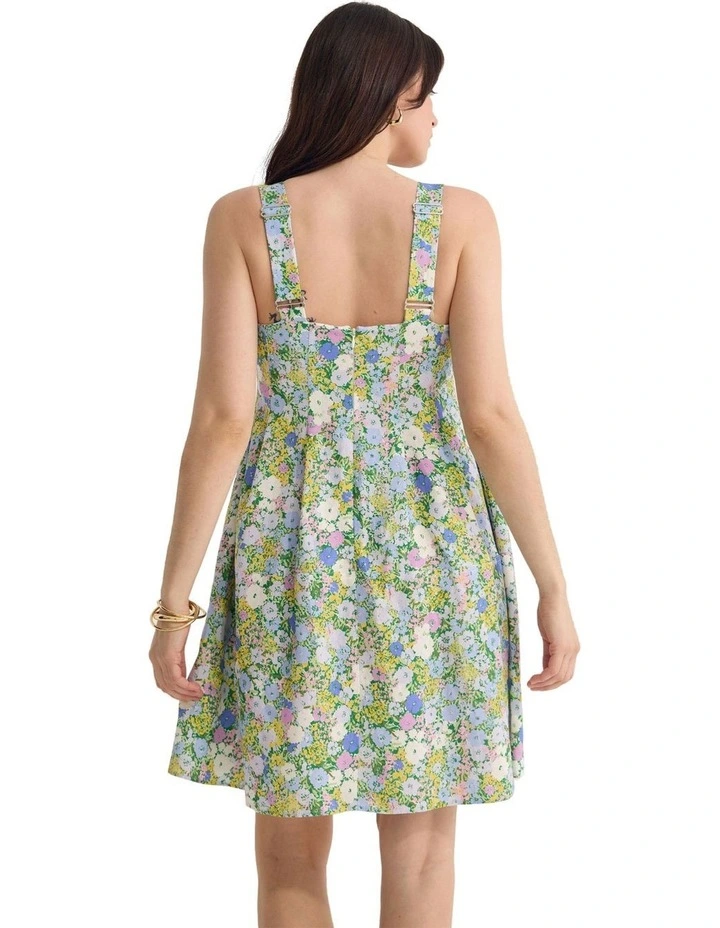 Terra Ditsy Floral Linen Dress in Lilac Multi image 2