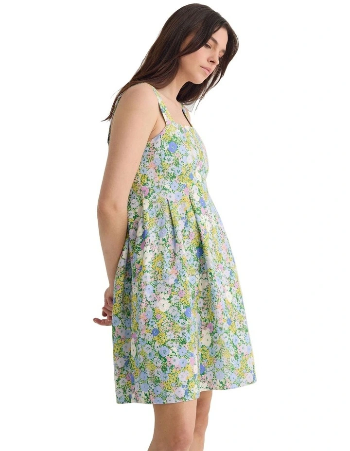 Terra Ditsy Floral Linen Dress in Lilac Multi image 3