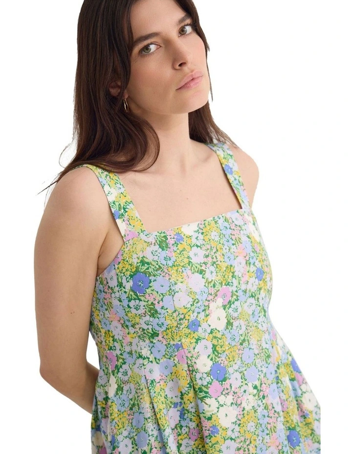 Terra Ditsy Floral Linen Dress in Lilac Multi image 4