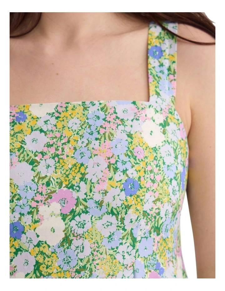 Terra Ditsy Floral Linen Dress in Lilac Multi image 6