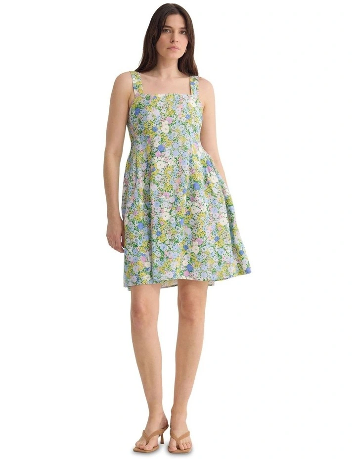 Terra Ditsy Floral Linen Dress in Lilac Multi image 7