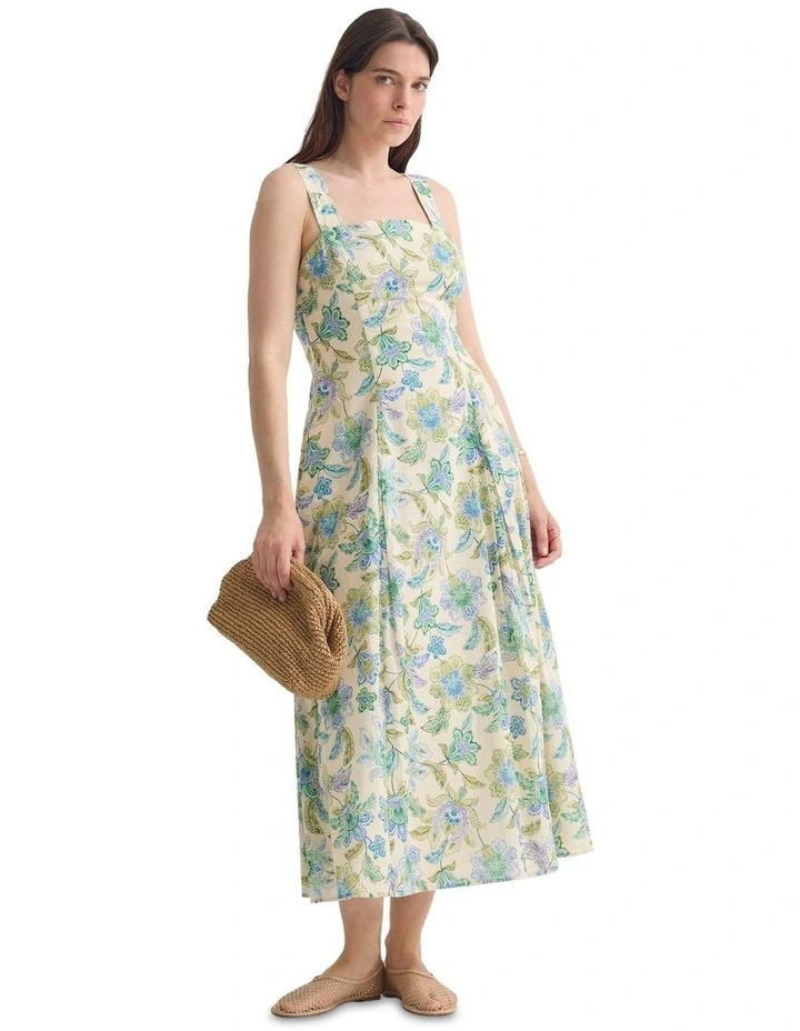 Marion Chintz Floral Dress in Blue Multi image 1