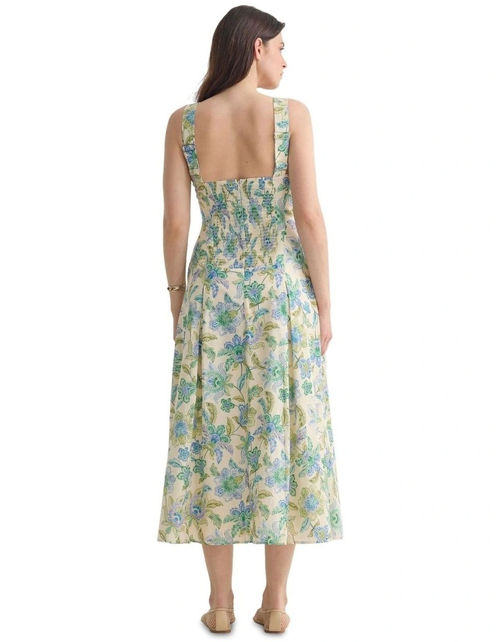 Marion Chintz Floral Dress in Blue Multi image 2