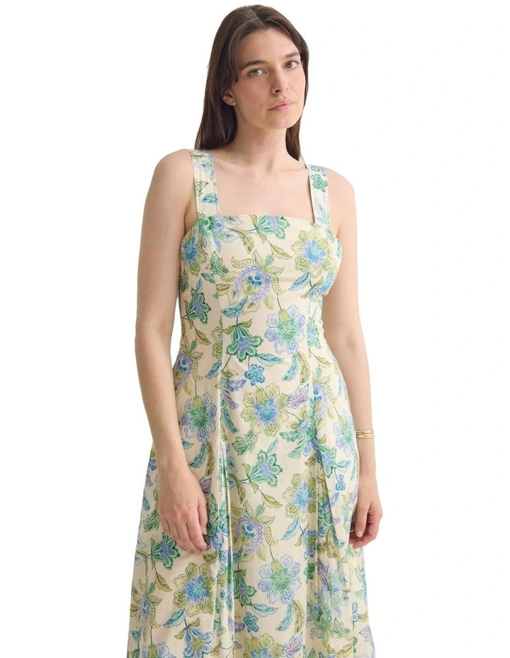 Marion Chintz Floral Dress in Blue Multi image 4