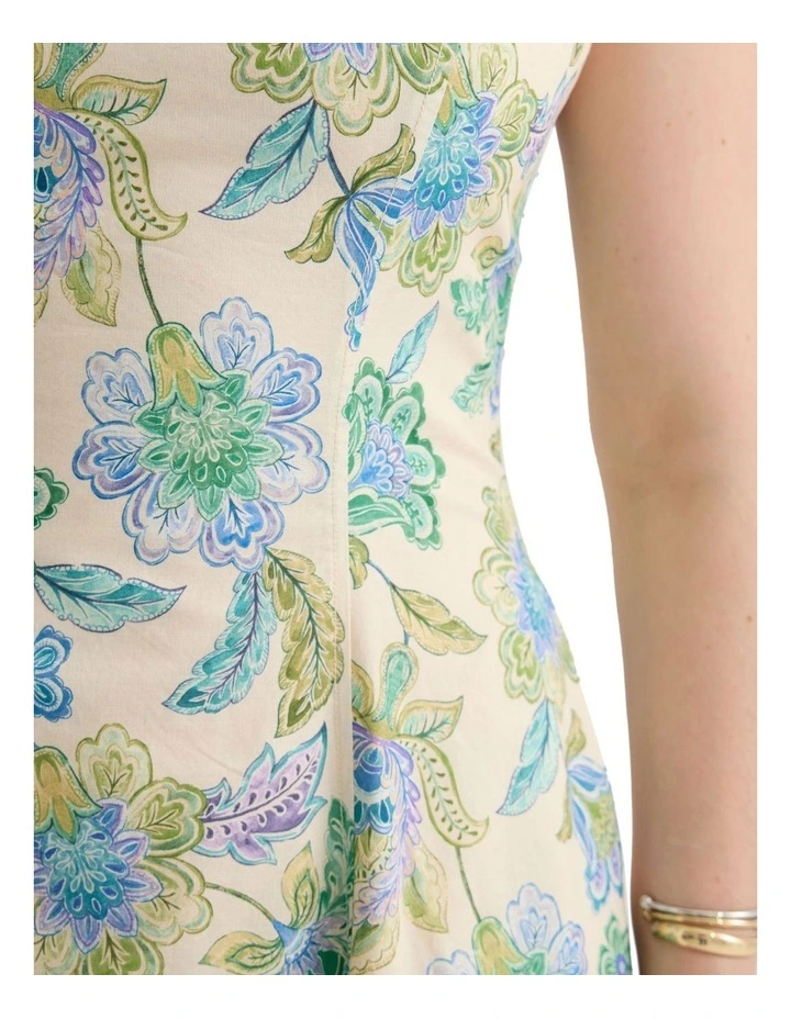 Marion Chintz Floral Dress in Blue Multi image 6