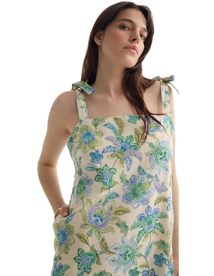 Corfu Chintz Mini Dress in Blue Multi image 4