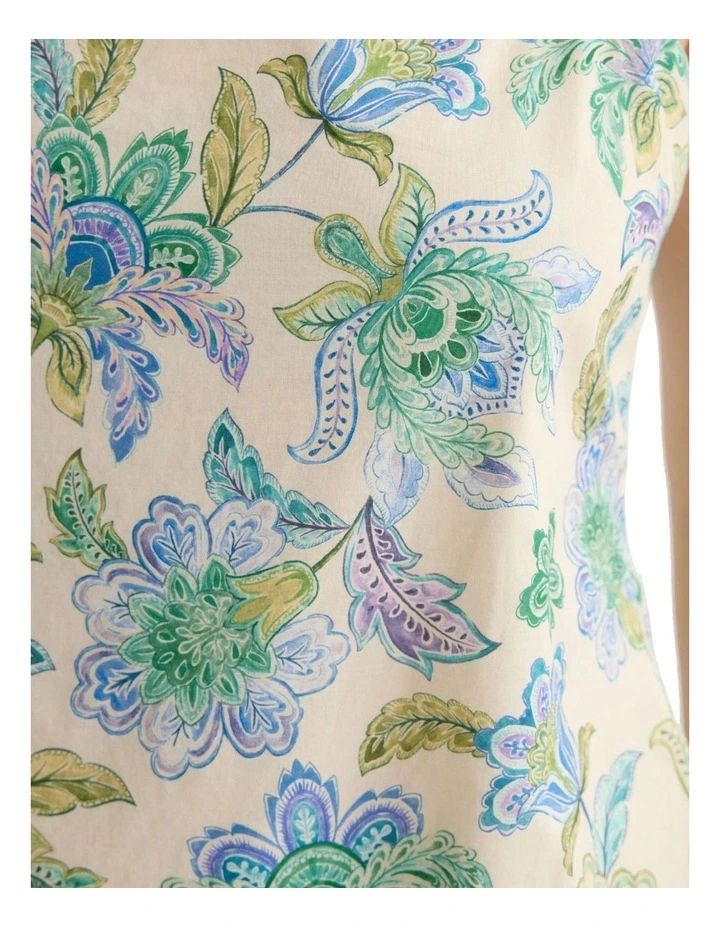 Corfu Chintz Mini Dress in Blue Multi image 6
