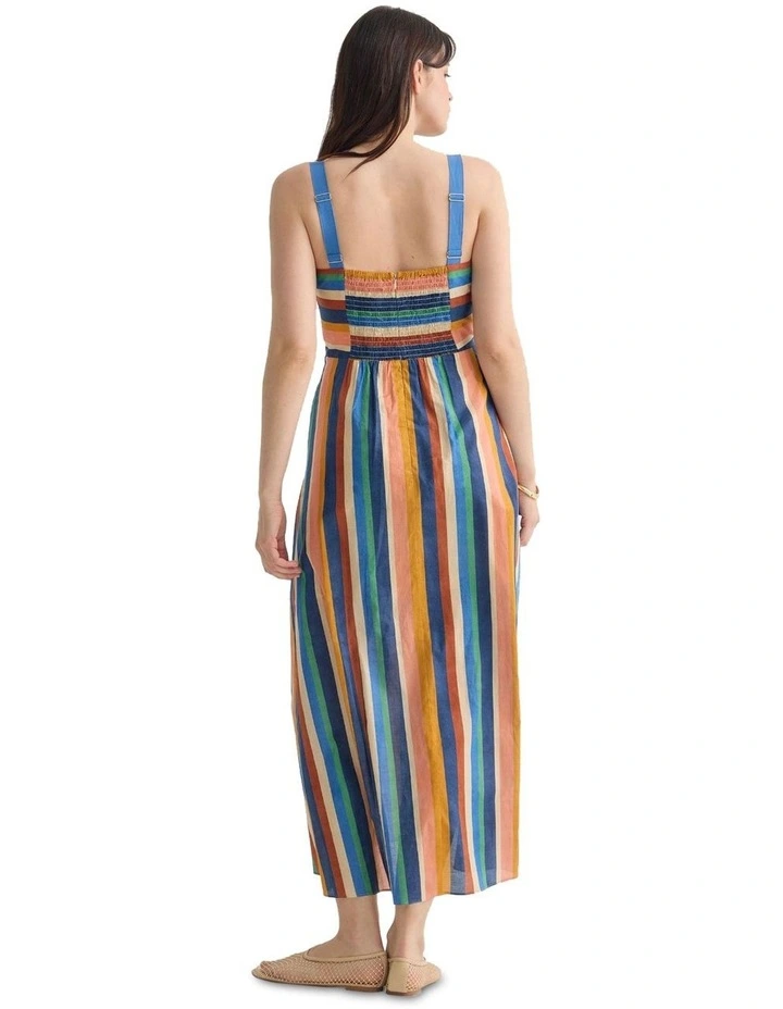 Madeira Striped Dress in Navy Multi image 2