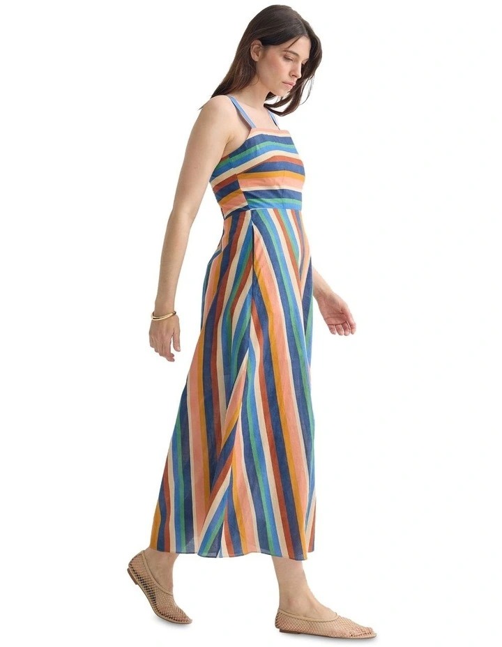 Madeira Striped Dress in Navy Multi image 3