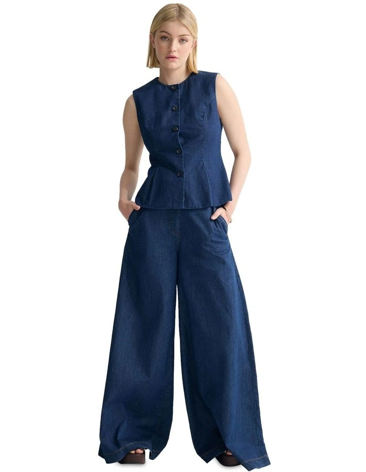 Katie Waistcoat in Denim Blue image 7