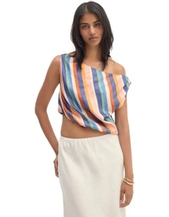 Sandy Striped Top in Navy Multi