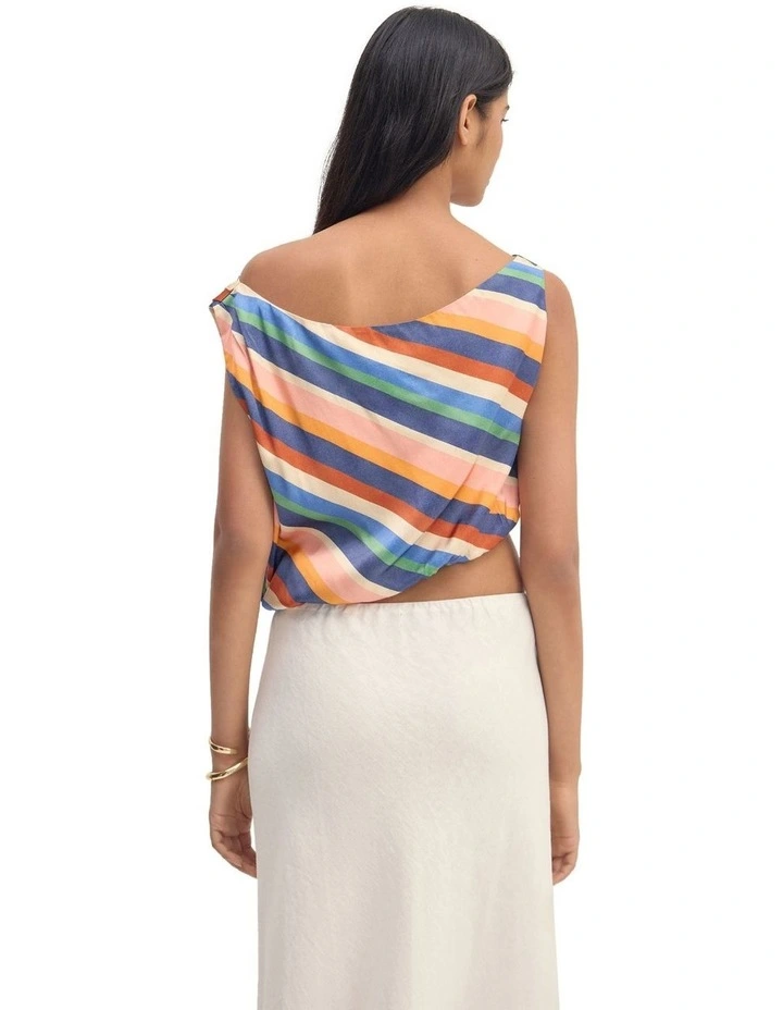 Sandy Striped Top in Navy Multi image 2