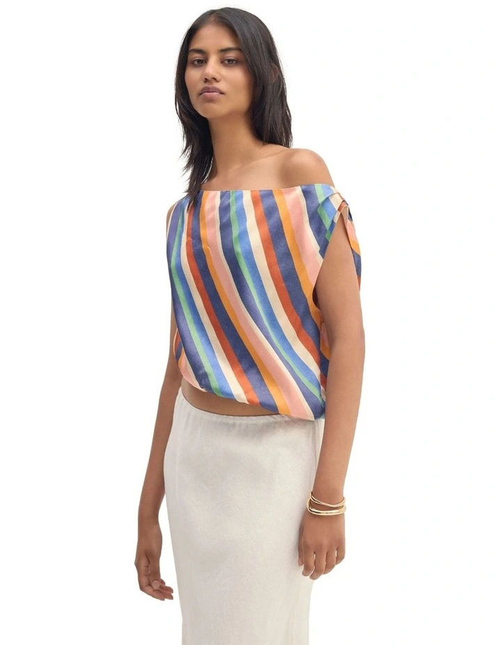 Sandy Striped Top in Navy Multi image 3