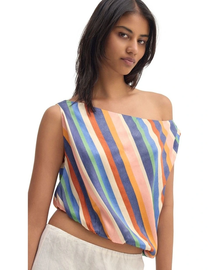 Sandy Striped Top in Navy Multi image 4