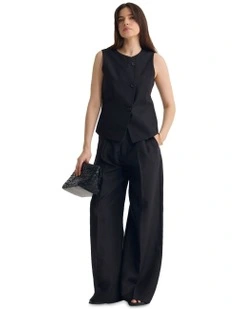 Rainy Waistcoat Top in Black