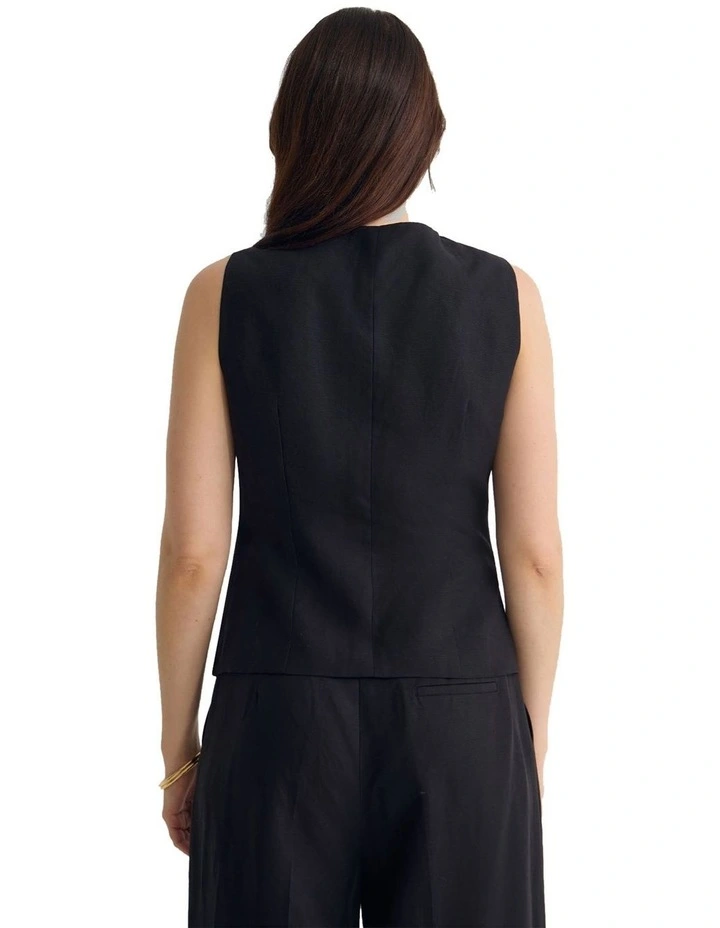 Rainy Waistcoat Top in Black image 2