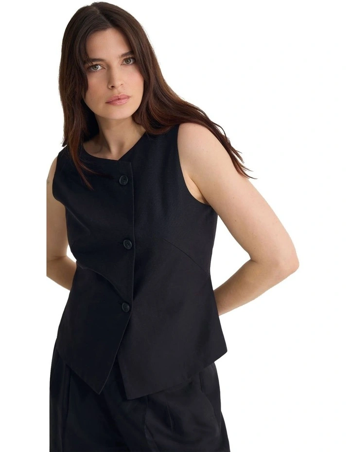 Rainy Waistcoat Top in Black image 4