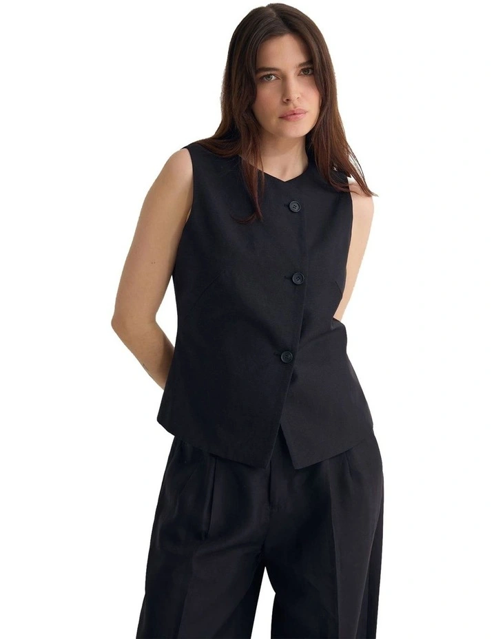 Rainy Waistcoat Top in Black image 5