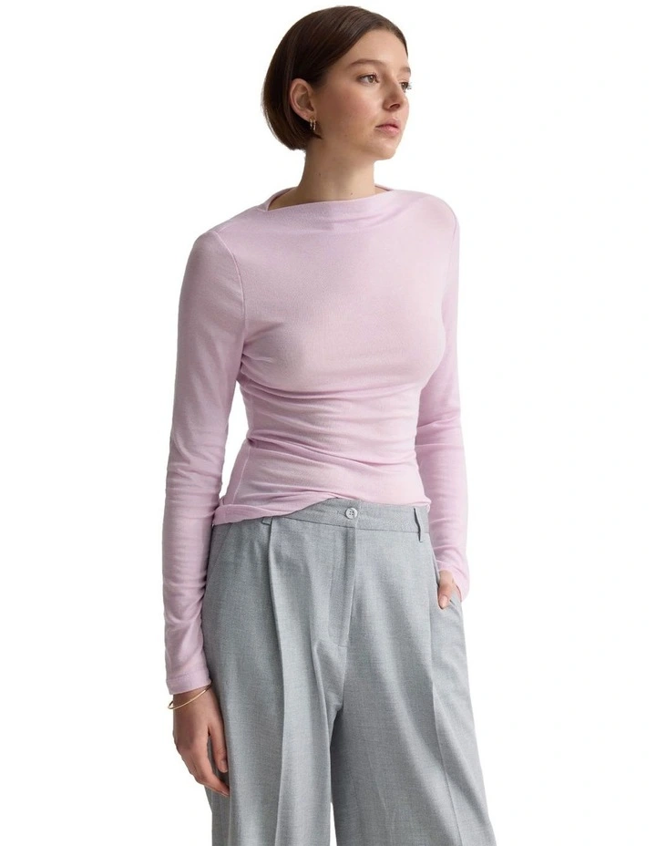 Florence Long Sleeve Top in Pink image 3