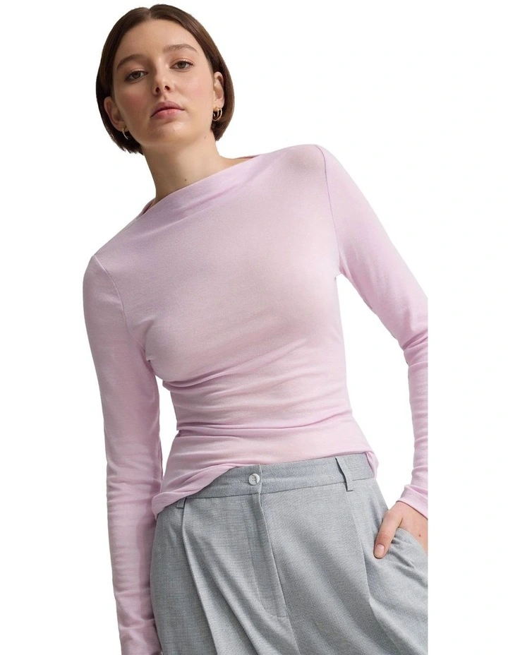 Florence Long Sleeve Top in Pink image 4
