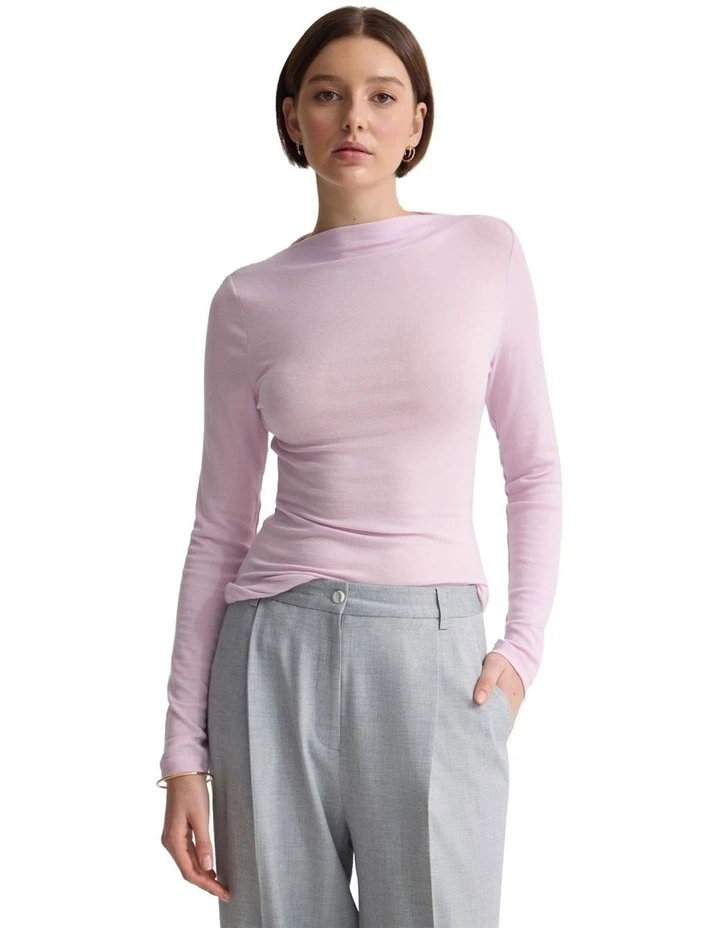Florence Long Sleeve Top in Pink image 5